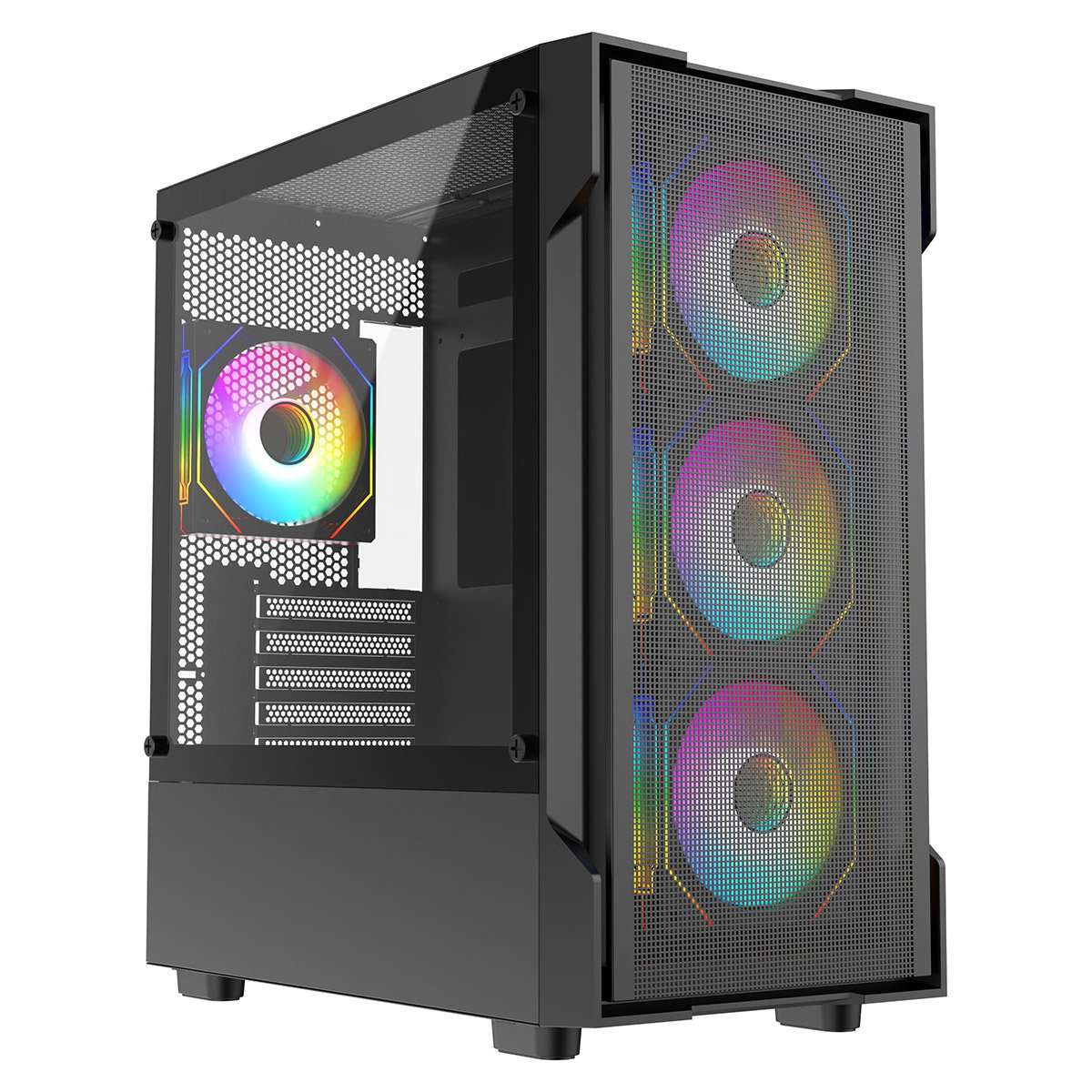 CiT Bolt Mesh Mid Tower Gaming Case - Black