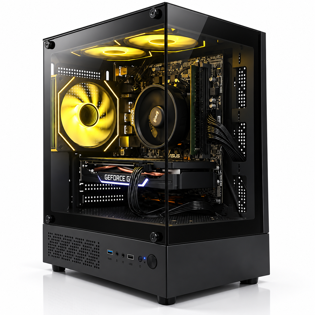 Gaming PC Ryzen 5 5500 + 16 GB RAM + RTX 2060 6GB 512GB SSD (Black)